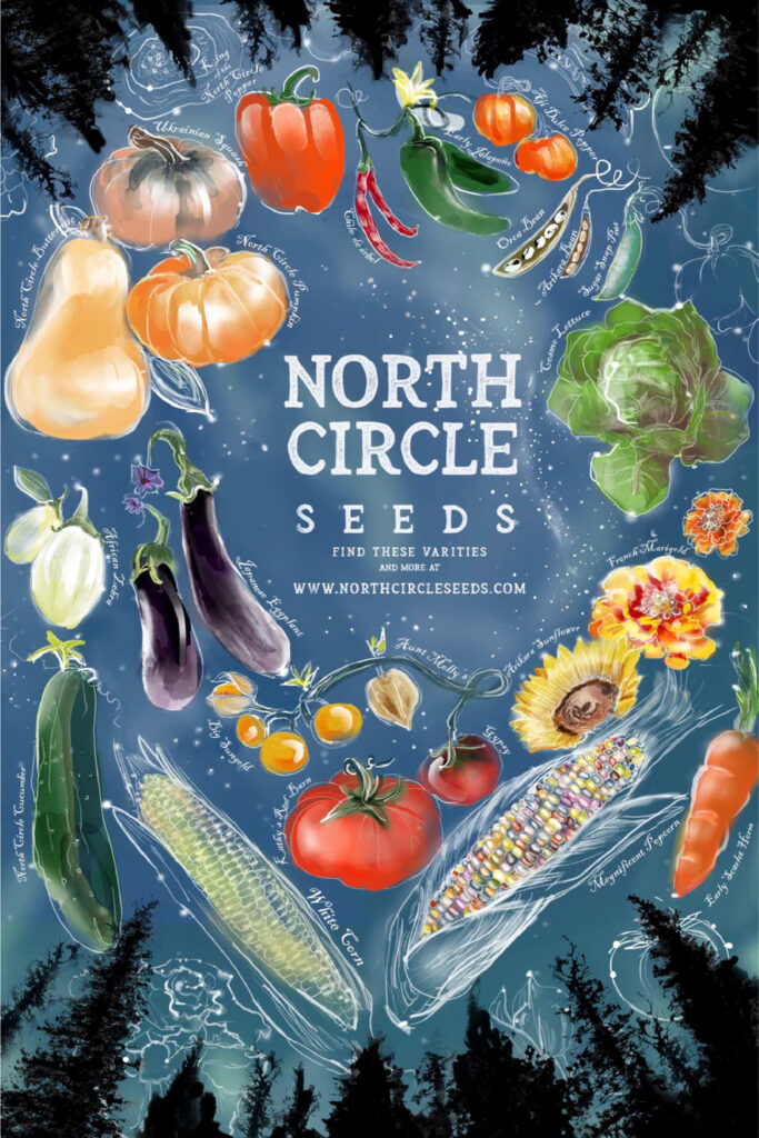 North Circle Seeds Poster 2021, artwork by Clara Richards