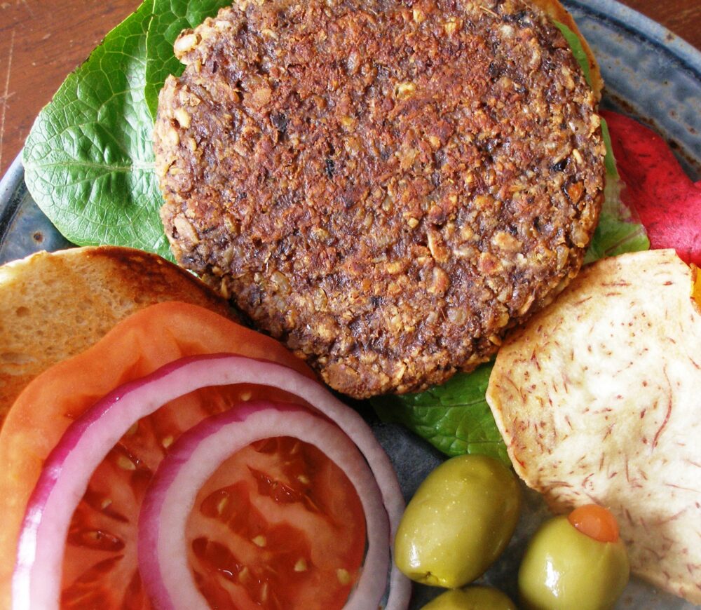 burger with toppings