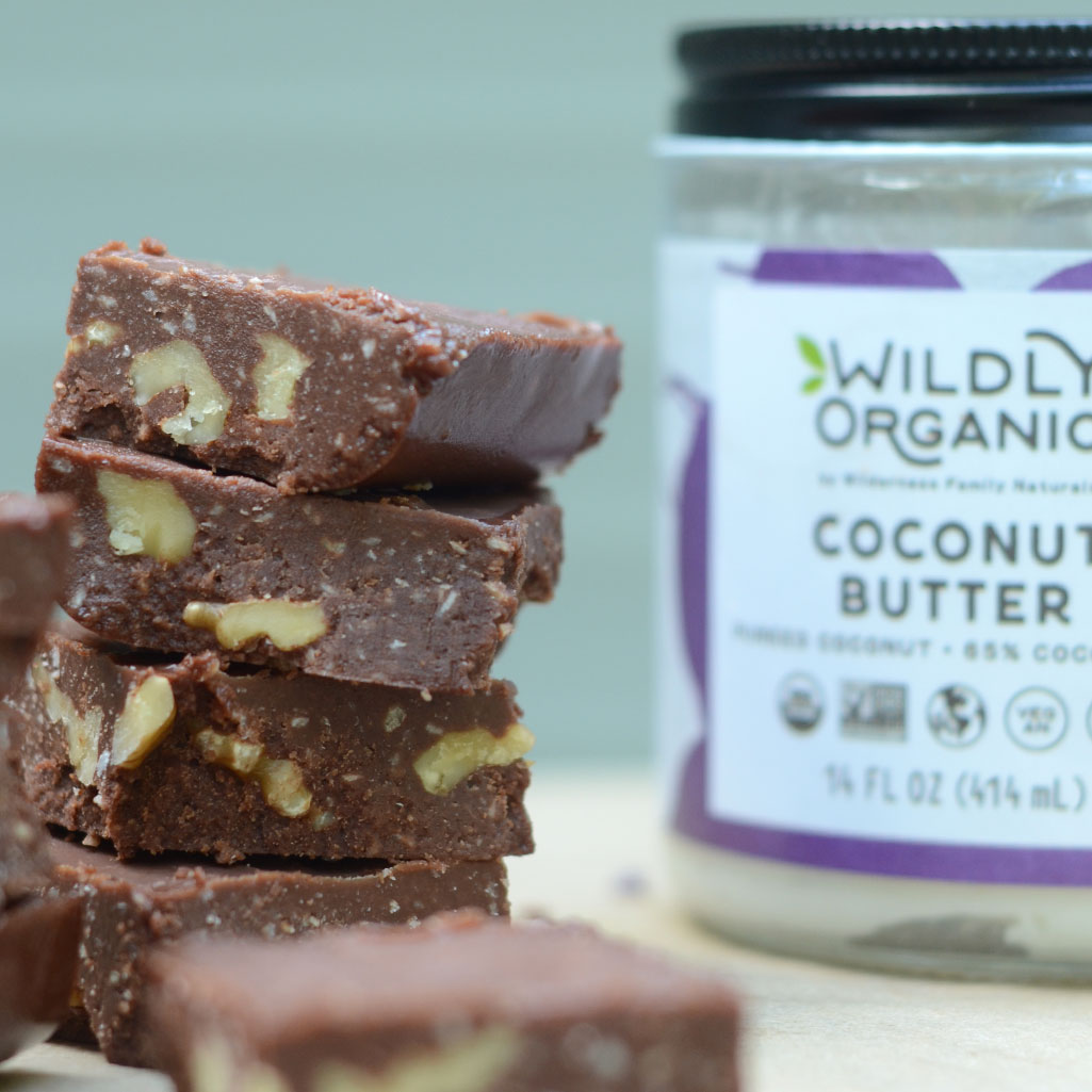 Dairy-Free Coconut Butter and Walnut Fudge