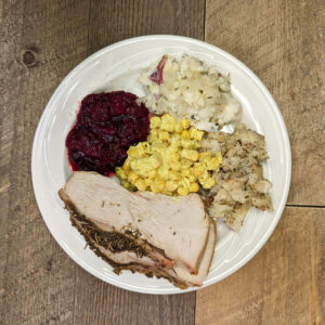 Traditional turkey harvest meal plate