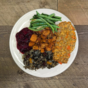 Vegan wheat free harvest meal plate