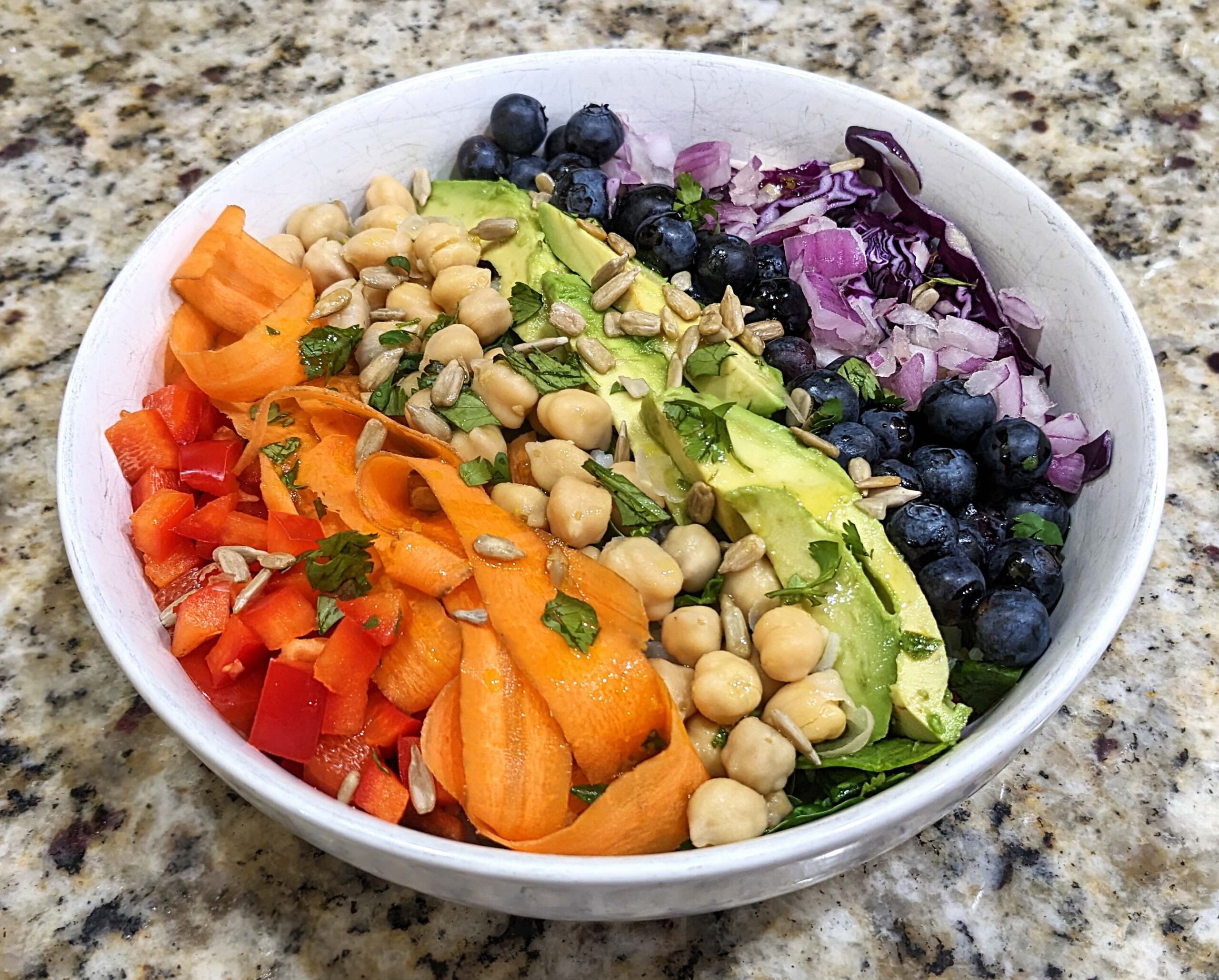 A colorful and tasty grain bowl.