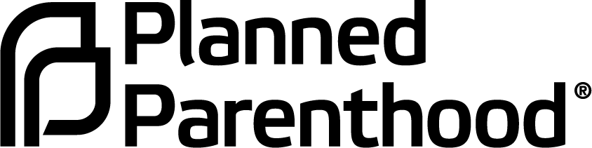 The image displays the logo of Planned Parenthood. It consists of a stylized "P" icon next to the words "Planned Parenthood" written in bold, black font. The logo uses clean lines and a modern design.