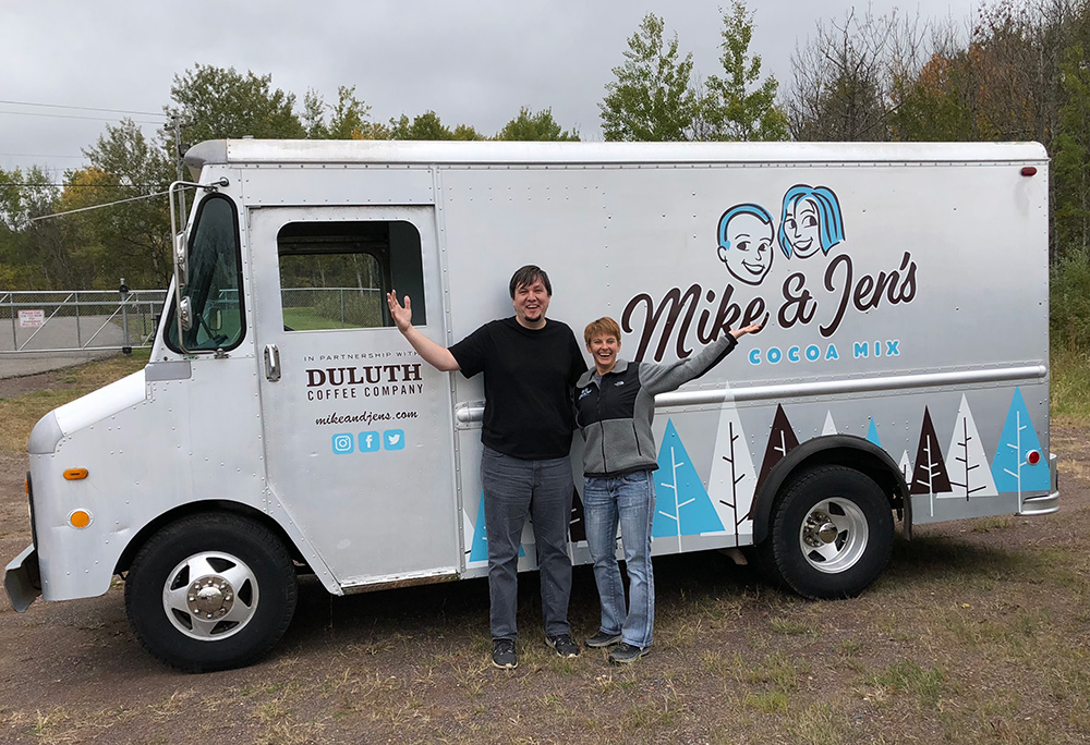 Dean Packingham and Amanda Cunningham of Mike and Jen's Cocoa Mix.