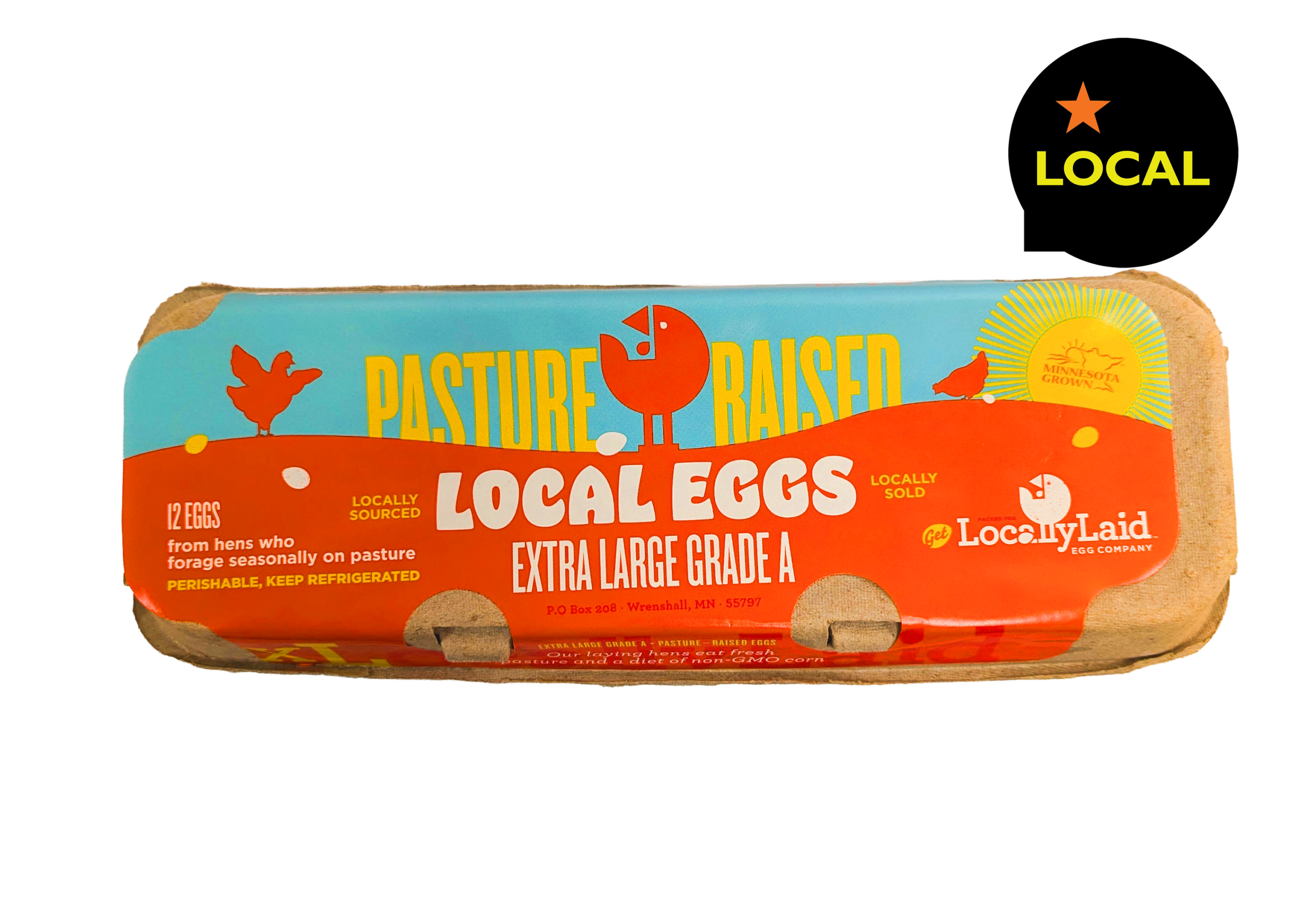 locally laid eggs carton
